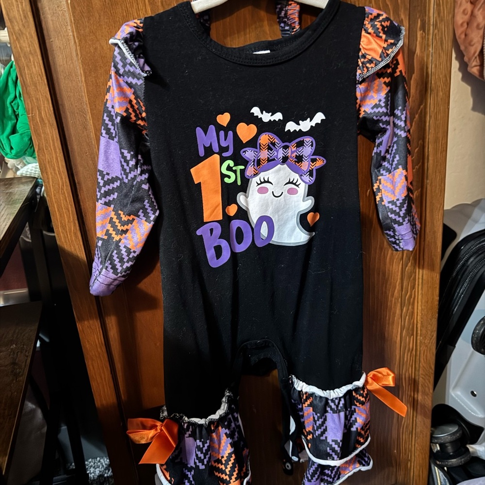 Halloween Baby Romper with Ghost Design